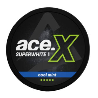 ace x cool slim extra strong nicotine pouches all white snus bar